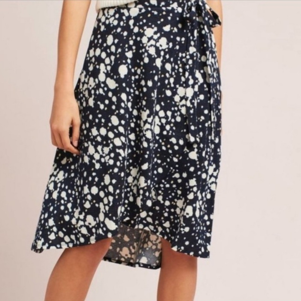 Hi-Lo Wrap skirt polka-dot print